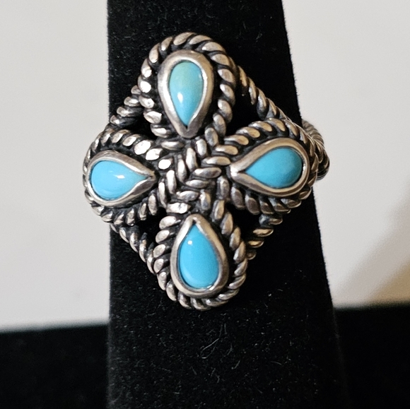 QVC Jewelry - Carolyn Pollack Sleeping Beauty Turquoise Ring Sterling Silver Size 6